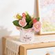 thumbnail image 4 of Bonsái de flores artificiales con maceta de cerámica para decoración del hogar u oficina, centro de mesa de bajo mantenimiento, estantería y decoración de escritorio, 4 of 5
