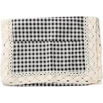 39.37×13.78 Inch Microwave Oven Top Dust Oil Proof Cover with Storage Pocket Cotton Linen Machine Protector Decorative Kitchen Appliance Cover