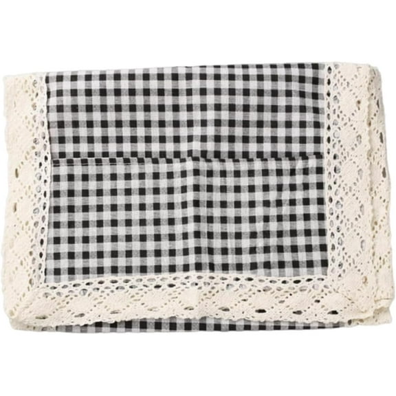 39.37×13.78 Inch Microwave Oven Top Dust Oil Proof Cover with Storage Pocket Cotton Linen Machine Protector Decorative Kitchen Appliance Cover