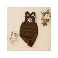 thumbnail image 4 of Bagilaanoe Newborn Baby Girl Boys Knitted Jumpsuit Snowflake Letters Print Sleeveless Bodysuit Overalls 3M 6M 9M 12M 18M Infant Ribbed One Piece Romper, 4 of 9