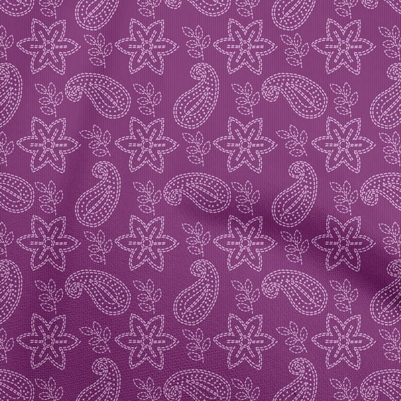 oneOone Viscose Chiffon Purple Fabric Floral Sewing Craft Projects Fabric Prints By Yard 42 Inch Wide