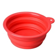 Umitay Dog Cat Pet Silicone Collapsible Travel Feeding Bowl Water Dish Feeder RD