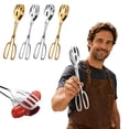 thumbnail image 5 of Stainless Steel Scissor Tongs Heavy Duty Food Serving Clamps with Ergonomic Handle for Kitchen Cooking BBQ Grilling Buffet Salad 1 Pack 10in Silver, 5 of 7