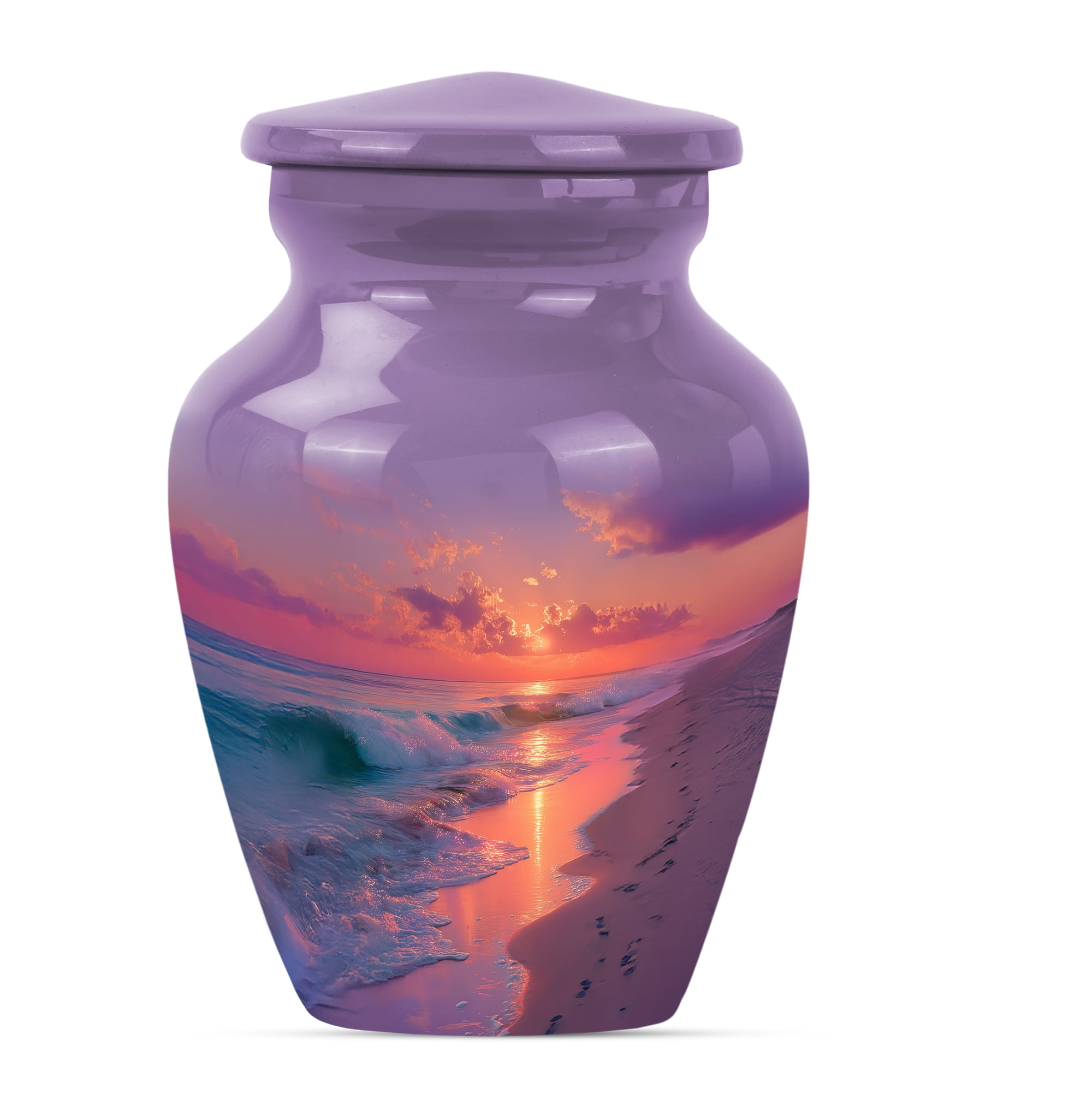 Sunset Beach Urns For Human Ashes Adult Female - Small Cremation Urn For Ashes For Women - Keepsake Funeral Urns For Men - Ash Holder For Mom (size:- 10" 1 Pc , 3" 4 Pc)