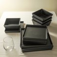 thumbnail image 2 of Stone Lain Grace 12-Piece Dinnerware Set Stoneware, Black Matte, 2 of 6