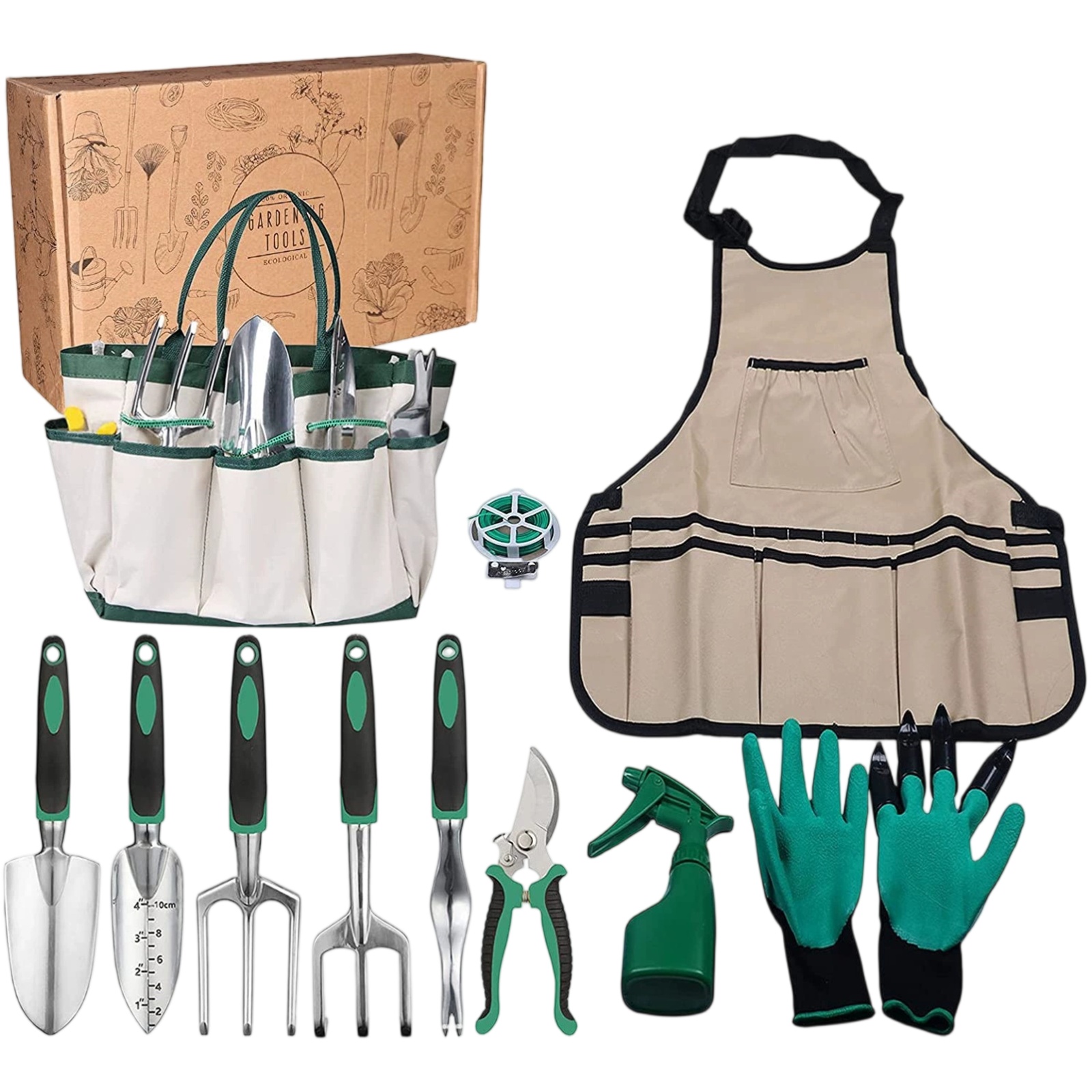 11-Piece Complete Hand Tool Kit for Garden Work and Yard Care, Designed for Planting Weeding and Outdoor Gardening Tasks, Essential Garden Tools with Ergonomic Handles for Comfort