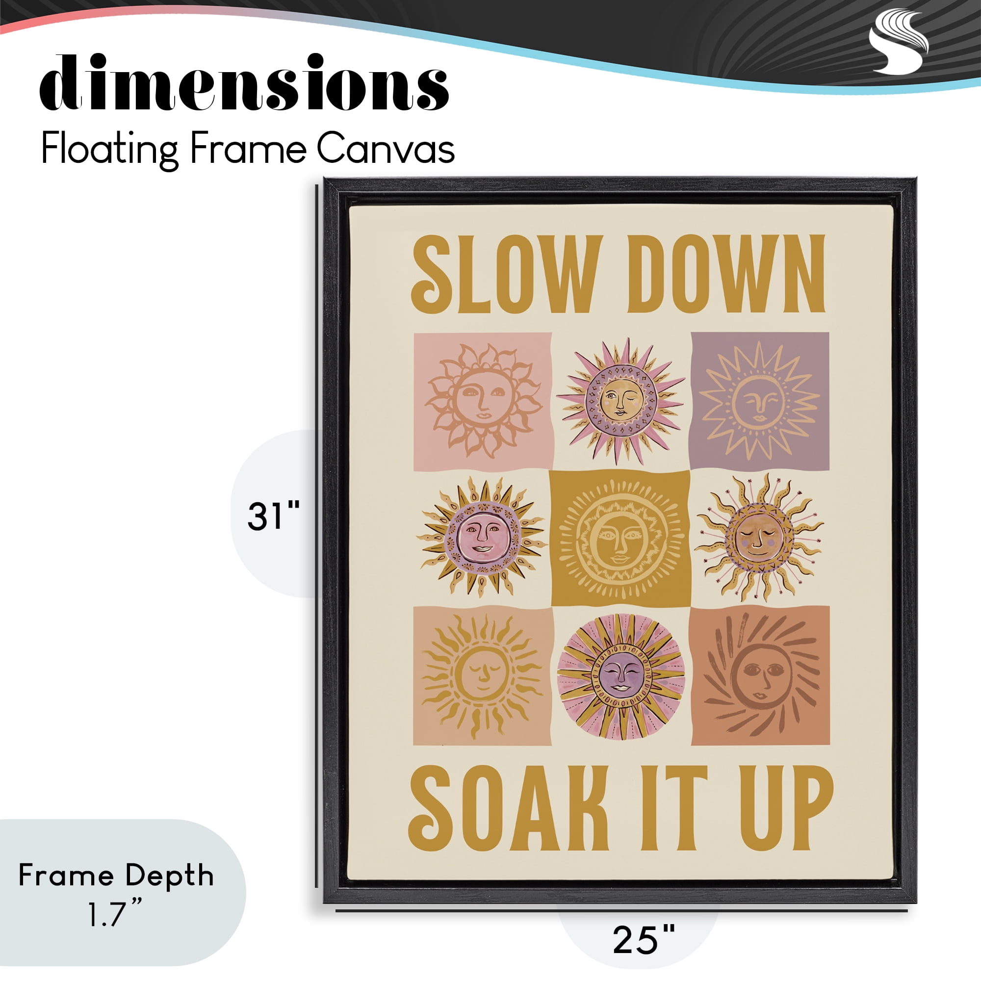 Stupell Industries Slow Down Soak It Up Black Framed Floater Canvas Wall Art, design by Two If By Sea Studios