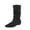 Black, variant on Women's Slouchy Knee High Boots, Pointed Toe Low Heel Pull On Tall Faux Suede Boots, Ruched Wide Calf Fall Winter Dress Boots