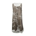 thumbnail image 5 of VEKDONE Womens Summer Dresses 2025 Casual Crew Neck Sleeveless Dresses Vintage Floral Sundress Denim Fake Two-Piece Tank Dress Loose, 5 of 6