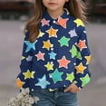 thumbnail image 4 of Bxsruta Blouse for Kids, Star Print Button Down Casual Shirt, Long Sleeve Collared Kids Outerwear, 4 of 6