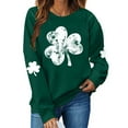 thumbnail image 2 of YABCSAZ St Patricks Day Sweatshirts for Women Irish T-Shirt Long Sleeve Sequin Shamrock Clover Printed Irish Pullover Casual Loose Oversize Charms Shirts Blouse Paddy's Day Great Parade Tops, 2 of 5