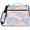 Cute Pastel Rainbow Background, variant on Zipper Binder with Shoulder Strap 2 inch 3 Ring Waterproof File Folder Organizer Bag 500 Sheet White Flowers and Leaves