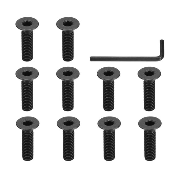 #10-32 x 3/4 Inch Flat Head Socket Cap Screws Hex Drive Machine Screws with Hex Spanner 10 Pcs