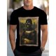 thumbnail image 1 of Mona Lisa Picture Frame Graphic T-Shirt, Casual Crew Neck, Polyester Knit Fabric with Slight Stretch, Regular Fit, Abstract Art Design, for Men, 1 of 5