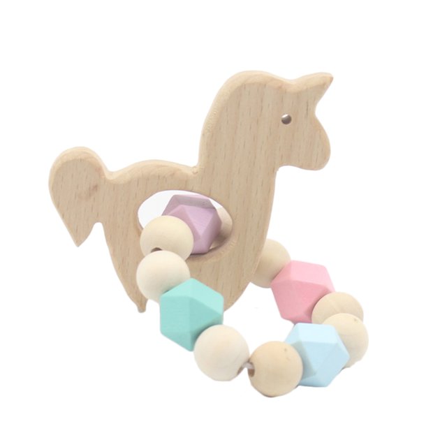 Pulsera de dentición de madera para bebé, juguete con forma de Animal PEQUEÑO, joyería, mordedor para bebé, juguetes para morder, pulsera Molar