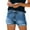 Blue, variant on JAKANYQ Womens Demi Pants Denim Shorts High Waisted Summer Casual Shorts Simple Stretchy
