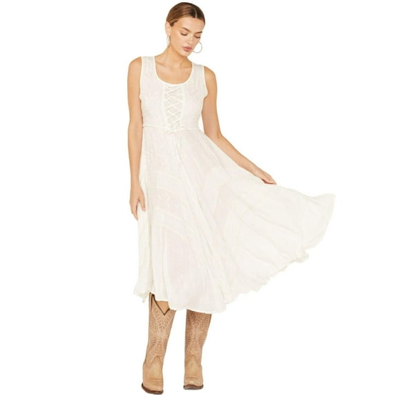 Scully Women's Lace-Up Jacquard Midi Dress - HC118 US