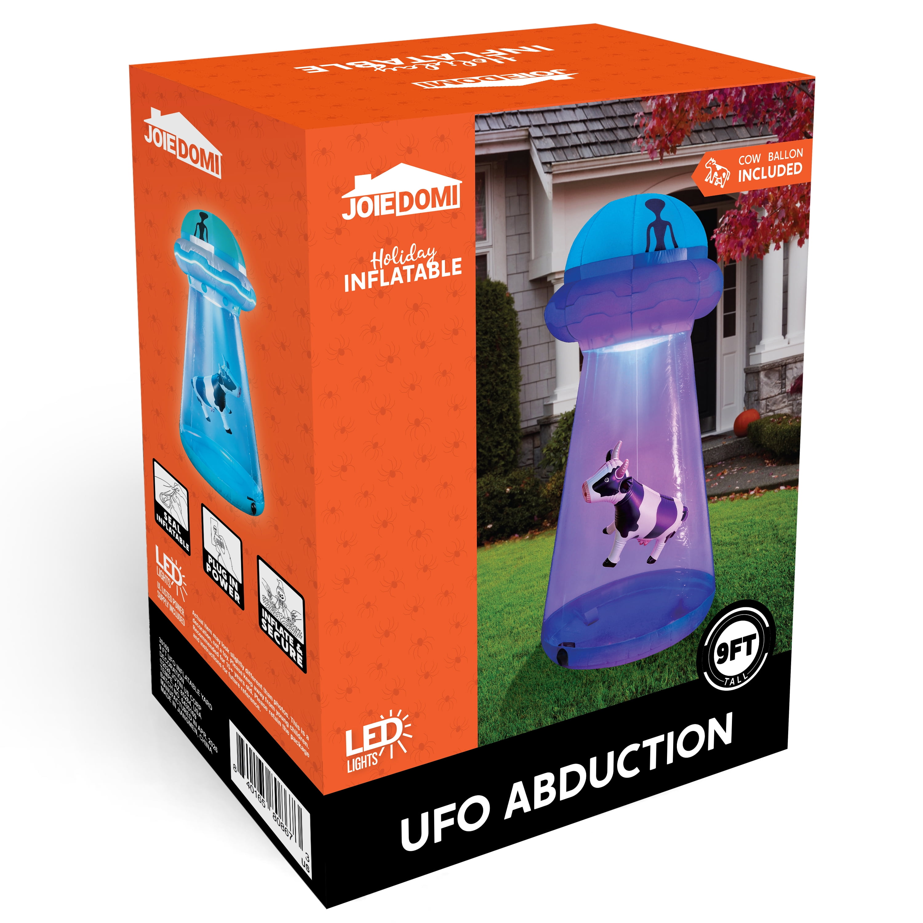 Joyfy, Halloween Inflatable UFO Alien Decorations, 5ft Crashing