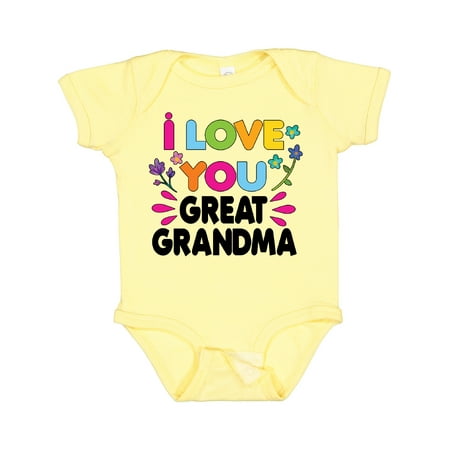 

Inktastic I Love You Great Grandma with Flowers Girls Baby Bodysuit