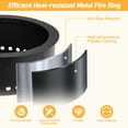 thumbnail image 6 of Aoodor 36" Wood Burning Smokeless Fire Pit Ring, Double-Layer Metal Fire Pit Insert for Backyard Bonfire & Outdoor BBQ, 6 of 9