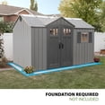 thumbnail image 6 of Lifetime Polyethylene Storage Shed, 90 sq ft., 12.5 ft x 8 ft., Tan/Gray (60454), 6 of 12