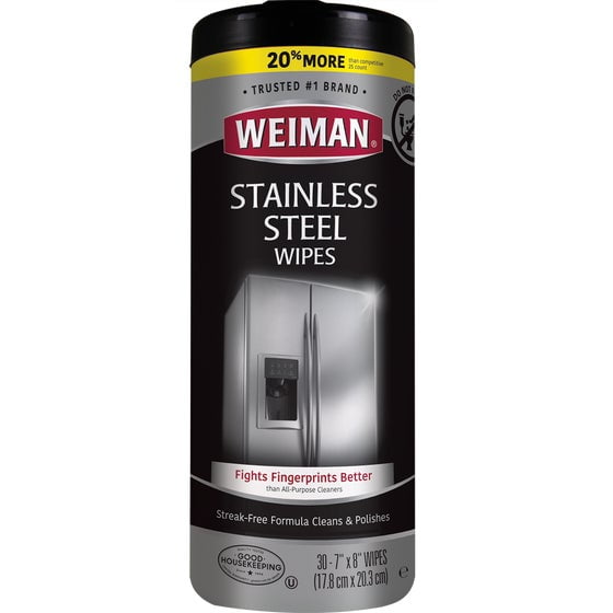 Pack of 4, Weiman Stainless Steel Wipes, 30 pc