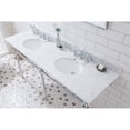 thumbnail image 4 of Water Creation Embassy 72"W Double Brass Wash Stand in Chrome and White, 4 of 9