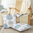 thumbnail image 5 of Paquete de 2 fundas de almohada decorativas de vellón con flores florecientes en dos tonos para sofá, cama, sofá, decoración de estilo rústico, azul y gris, 5 of 5