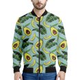 thumbnail image 3 of Chaqueta con cremallera y estampado de aguacate para hombre, chaqueta con estampado 3D de frutas, chaqueta informal de calle con cremallera, sudadera de manga larga tipo bombardero, 3 of 5