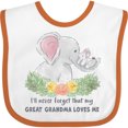 thumbnail image 3 of Inktastic I'll Never Forget That My Great Grandma Loves Me Elephants Boys or Girls Baby Bib, 3 of 4