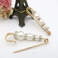 thumbnail image 2 of Flower Shape Anti-Exposure Women Brooch Pin Shining Rhinestone Faux Pearls Safety Pin Costume Accessories, 2 of 7