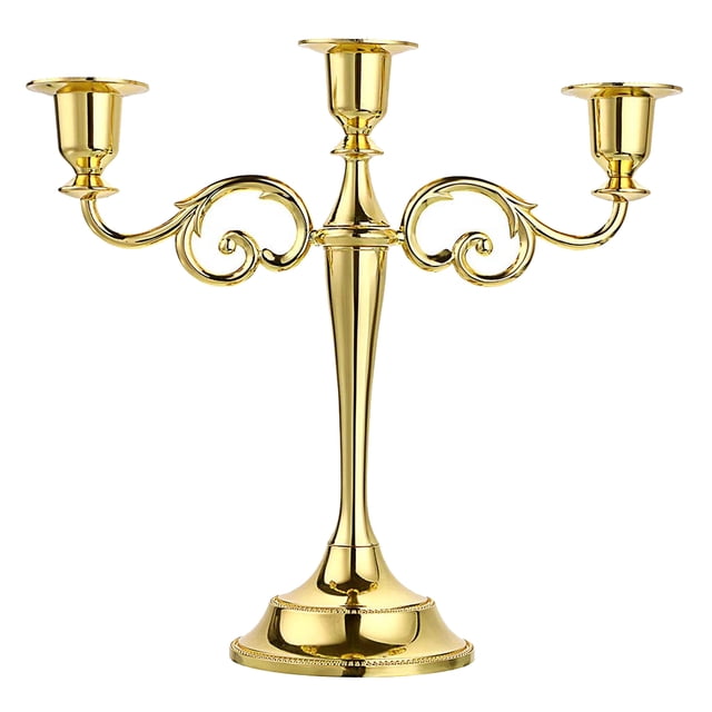 Candelabro de 3 brazos Sunnimix dorado decoración Comedor