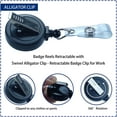 thumbnail image 2 of LAICAIW Moulinets à Badges Rétractables avec Clip, Clips pour Badges, Moulinet à Badges Rétractable avec Sangle en Vinyle Transparent et Pivot Crocodile, Distributeur Sans Torsion (Noir), 2 of 6