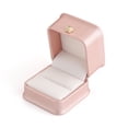 thumbnail image 3 of PU Leather Ring Gift boxes with Golden Plated Iron Crown and Velvet Inside for Wedding Jewelry Storage Case Pink 5.85x5.8x4.9cm Imitation Leather, 3 of 3