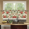 thumbnail image 4 of Yayeee Kitchen Curtains Set of 2 Light Filtering 57"x24" Over Sink Window Panels, Retro Christmas Holly, 4 of 7