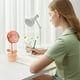 thumbnail image 5 of Ventilador de mano portátil, recargable por USB, ventilador de mesa, operado por base, ventilador de pestañas, maquillaje, mujeres, exteriores, rosa, 5 of 8