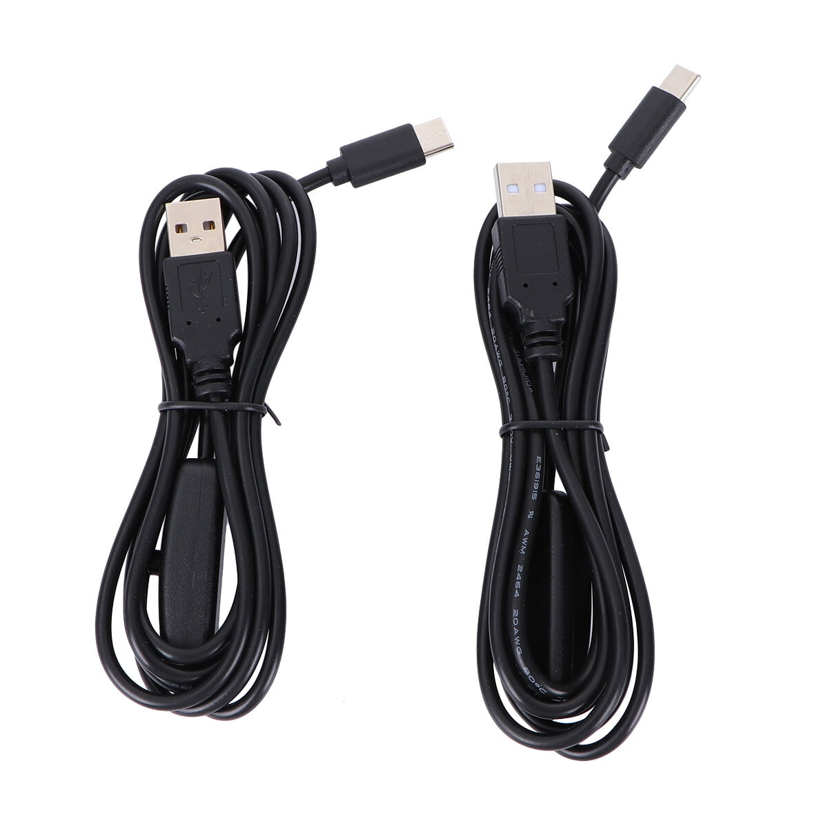 2Pc 1.5M 3A USB Typec Power Cable with ON/OFF Switch Button Supply