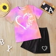 thumbnail image 2 of ZHANGDER Summer Toddler Girl Clothes 1T 2T 3T 4T 5T T-Shirt Tee Tops + Shorts Short Sleeves Cute Outfits Set 2pcs Shorts Outfits Set, Purple 4-5T, 2 of 4