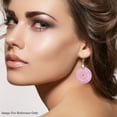 thumbnail image 3 of Pink Glass Stainless Steel Dangle Drop Earrings for Women Jewelry Birthday Christmas Gifts for Women, 3 of 7