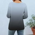 thumbnail image 6 of Charella 3/4 Sleeve Tops for Women Summer Dressy Casual Button down Crew Neck Shirts Floral Printed Loose Fit Tunic Blouses (S, Gray), 6 of 7
