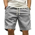 thumbnail image 2 of GrmtClth Mens Corduroy Shorts Elastic Waist Casual Lightweight Cargo Shorts Drawstring Loose Fit Vacation Hiking Shorts with Pocket Gray S, 2 of 4