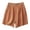 Orange, variant on Summer Lightweight Wide Leg Shorts for Women Elastic Drawstring Waist Loose Summer Wear Fashion Sides Lace Trim Decoration Elegant Solid Color Casual Shorts Khaki L