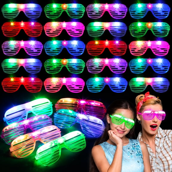 20 Pack LED Glasses Dance Party Favors Light up Glasses, Glow In The Dark Party Supplies Accessories for Adult,New Years Eve Party Supplies 2026 Neon glasses Birthday Party Favors