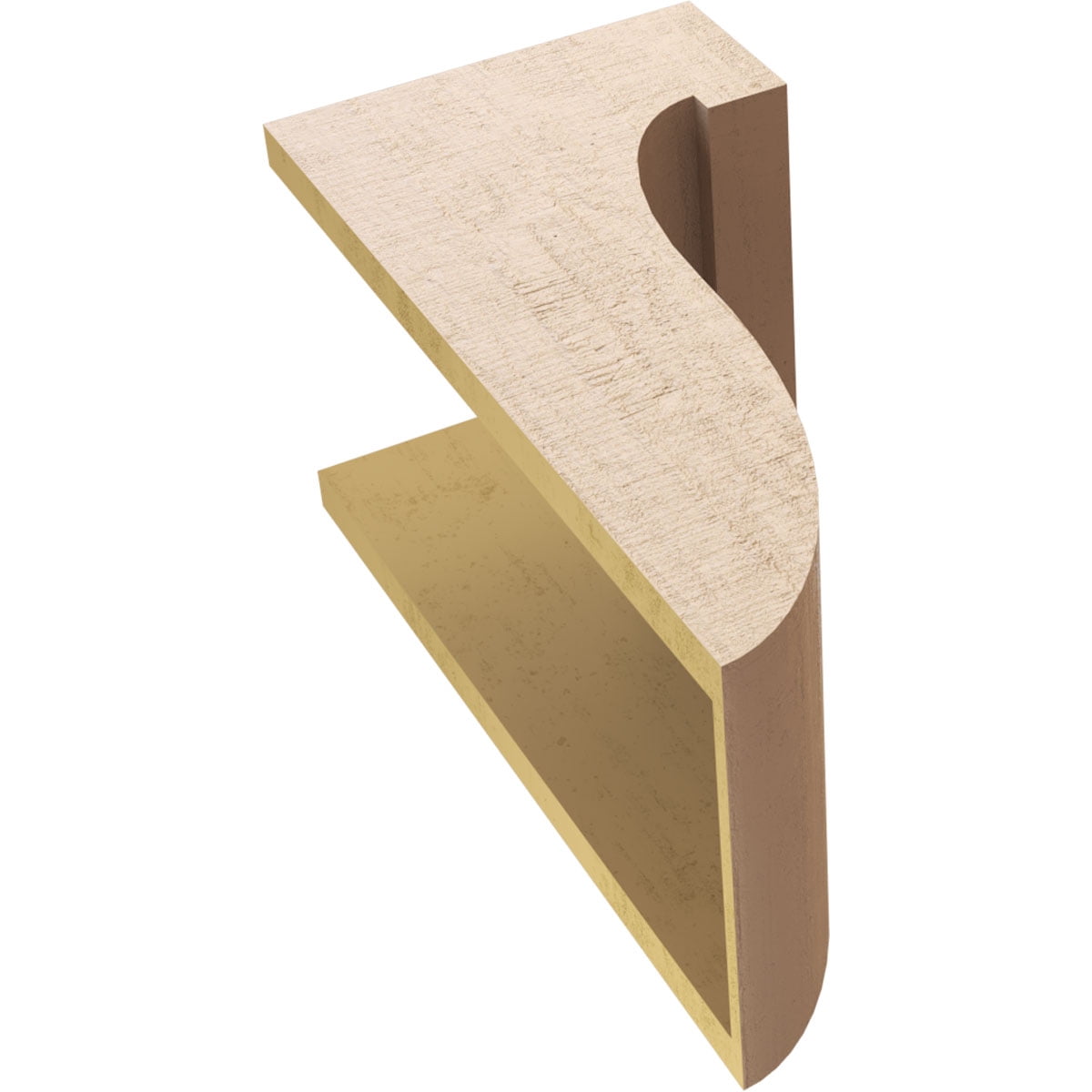 10"W x 10"D x 20"H Wide Del Monte Rough Cedar Woodgrain TimberThane Corbel, Primed Tan