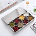 thumbnail image 3 of Copas de acero inoxidable para , recipientes para con bandeja organizadora para salsas, , especias, mermedas, sals 8 macetas Soledad Macetas de condimentos, 3 of 10