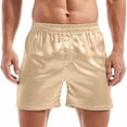 thumbnail image 2 of RYDCOT Mens Satin Boxer Shorts Silk Pajama Bottom Lounge Sleep Shorts for Men Beige, 2 of 7