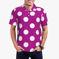 thumbnail image 1 of Fotbe Purlpe And White Polka Dot Camiseta Polo de Golf para Hombre con Estampado – Camisa Deportiva Transpirable con Cuello Abotonado-Medium, 1 of 6