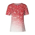 thumbnail image 4 of LOVZFMLL Women's Summer Tops Casual Sparkling Crystal Printed Round Neck Short Sleeved, 4 of 4