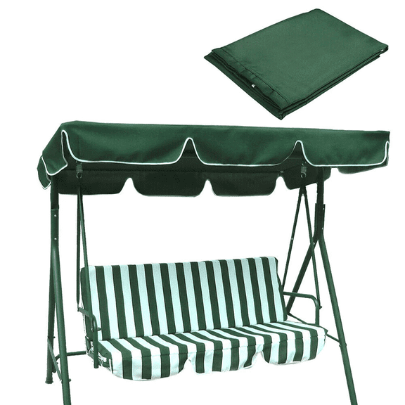 Replacement Canopy for 77x43 Inch Patio Swing, Outdoor Garden Swing Top Cover, 300D Polyester Fabric with Ties, Water Resistant and Sun Protection, Scalloped Edge Design