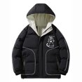 thumbnail image 4 of Mikilon Boys Clothes Size 10-12 Youth Long Sleeve Solid Color Graphic Fashion Hooded Puffer Jackets Fall and Winter Plus Velvet and Thicken Clothes, 4 of 4
